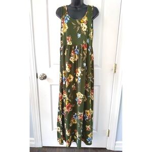 Mother Tree maternity green floral print maxi dress